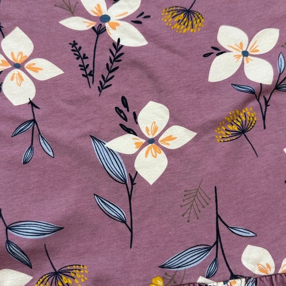Carter’s Kid Girls Short-Sleeve Flowered Purple Dress - Size 10/10A